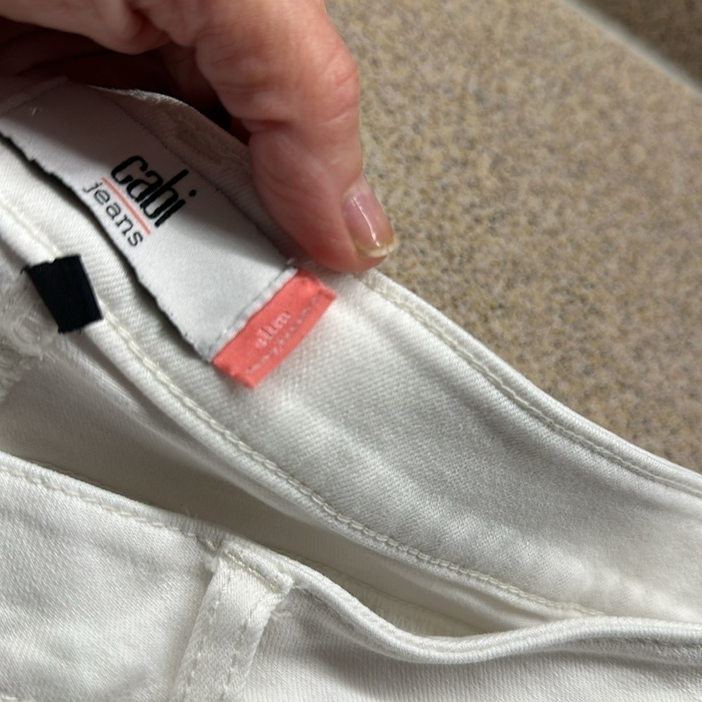 Cabi slim boyfriend white jean EUC size 8 - Picture 3 of 6